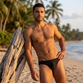 Swimming Briefs C011 Black (lightweight fabric/tra..
