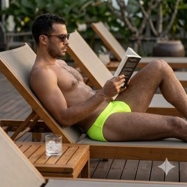 Swimming Briefs C013 fluorescent yellow (lightweight fabric/translucent)