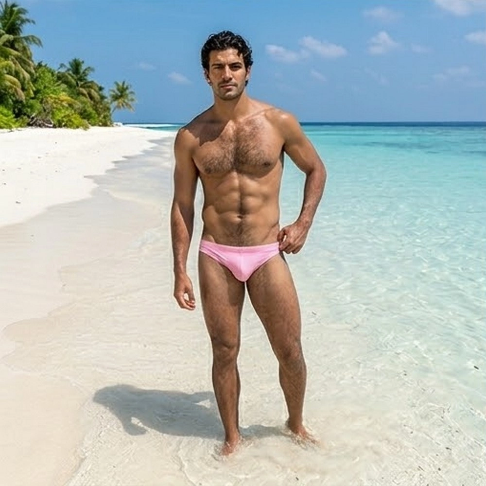 Swimming Briefs C014 Light pink (lightweight fabric/translucent)