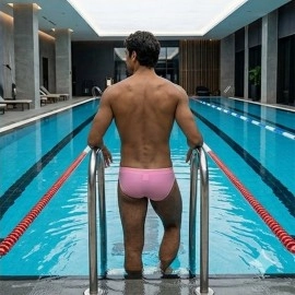 Swimming Briefs C014 Light pink (lightweight fabric/translucent)