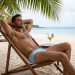 Swimming Briefs C015 Light blue (lightweight fabric/translucent)