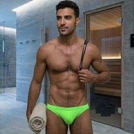 Swimming Briefs C016 fluorescent green (lightweight fabric/translucent)