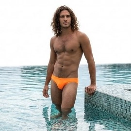 Swimming Briefs C018 fluorescent orange (lightweight fabric/translucent)
