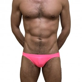 Swimming Briefs C017 fluorescent pink (lightweight fabric/translucent)